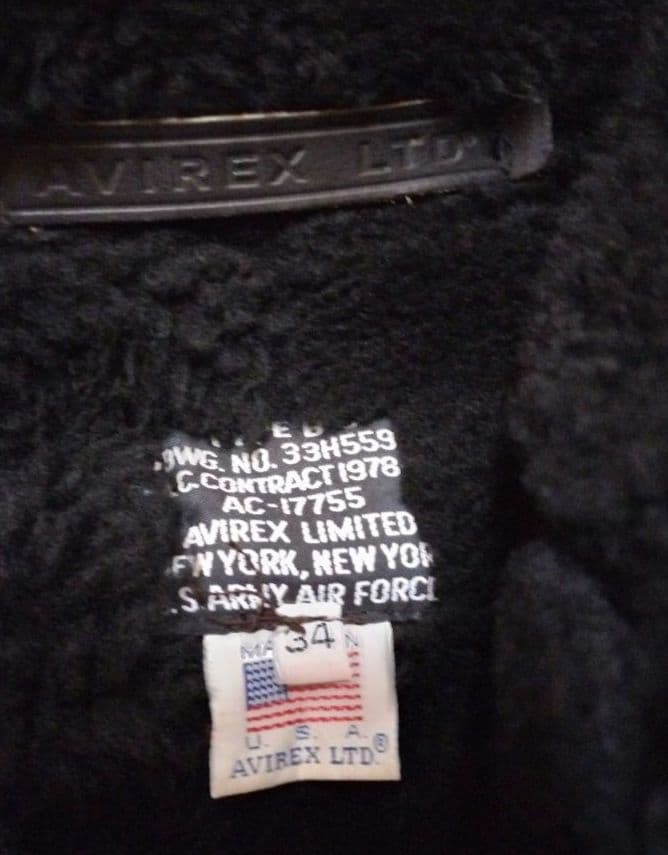 【良品】AVIREX B-3 ブラック アヴィレックス