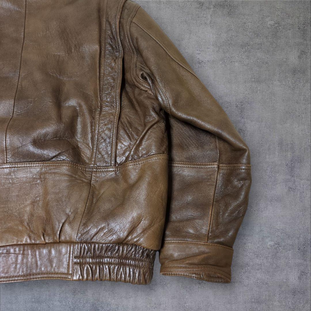90s vintage A-2 フライトジャケット LL レザー 短丈 ボマー