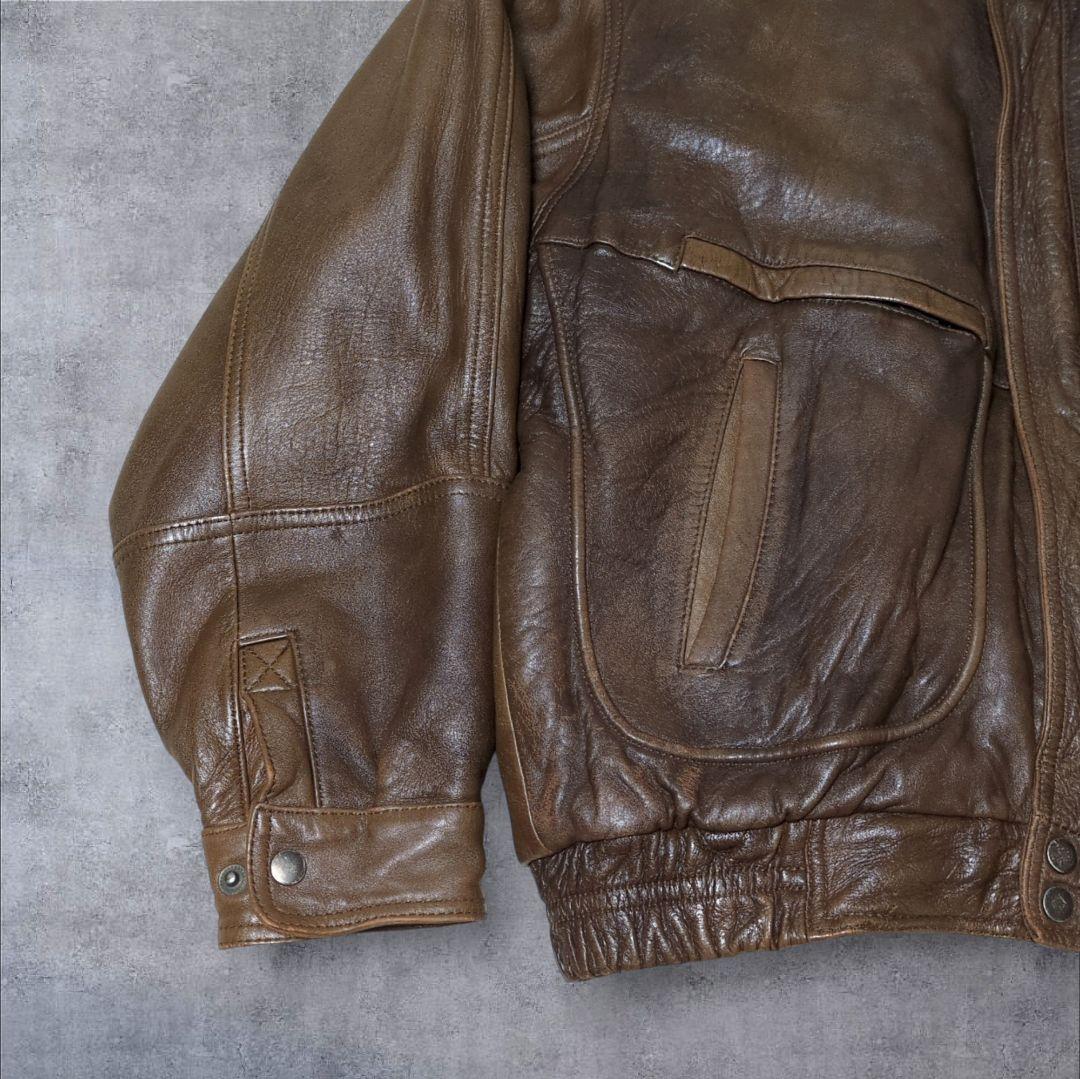 90s vintage A-2 フライトジャケット LL レザー 短丈 ボマー