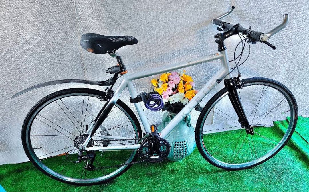 スポーツバイク アルミニウムフレーム ホワイト/シルバー