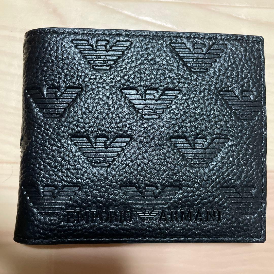 [新品未使用]エンポリオアルマーニ イーグルエンボスロゴ 二つ折り財布