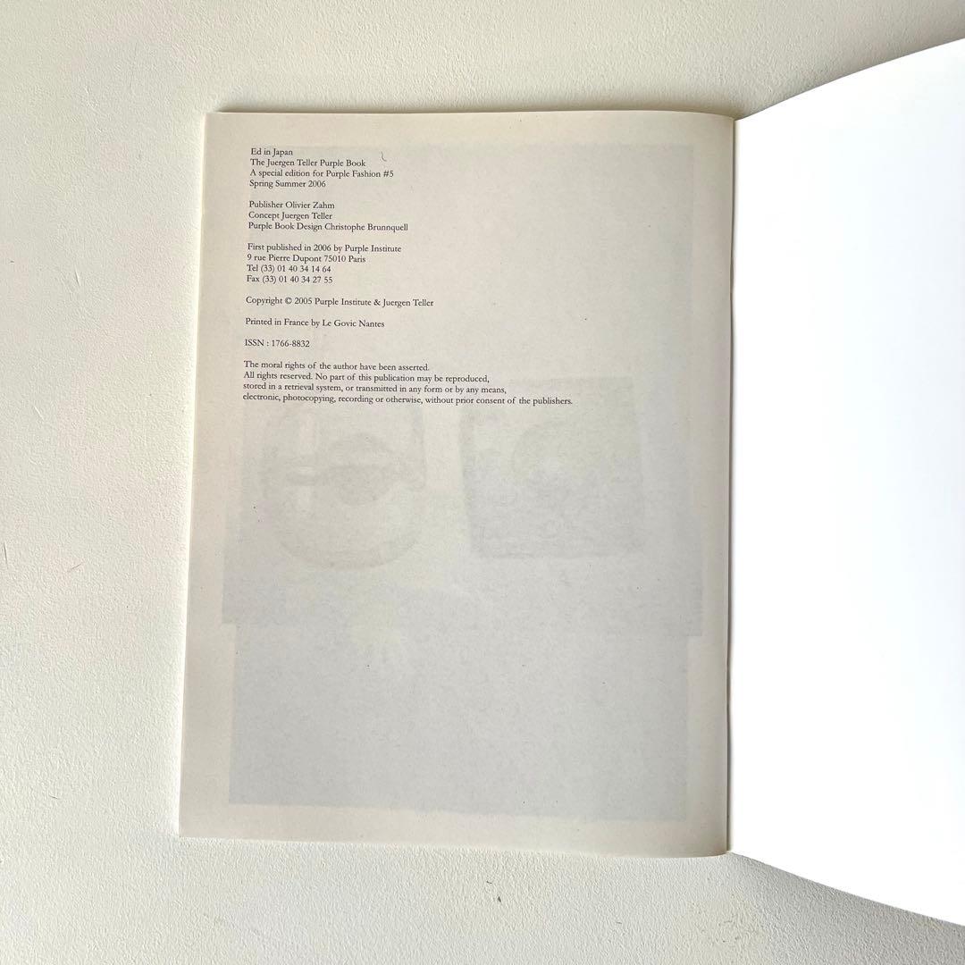 【美品】Juergen Teller「ed in japan」 purple