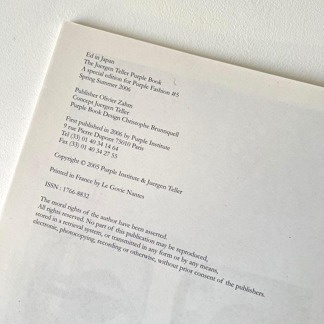 【美品】Juergen Teller「ed in japan」 purple