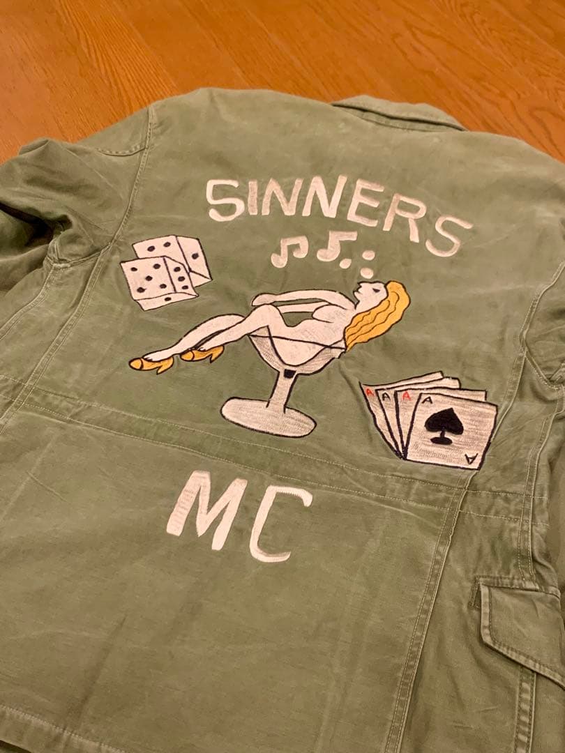 60s 70s 実在MCミリタリー ジャケット M-51 モーターサイクルクラブ