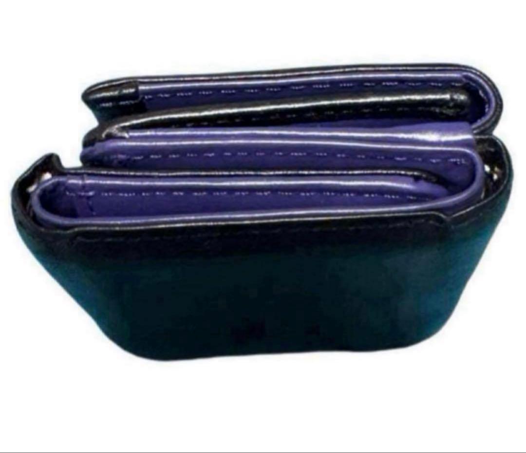 美品 ANNA SUI アナスイ ホロスコープ 財布 ブラックxパープル