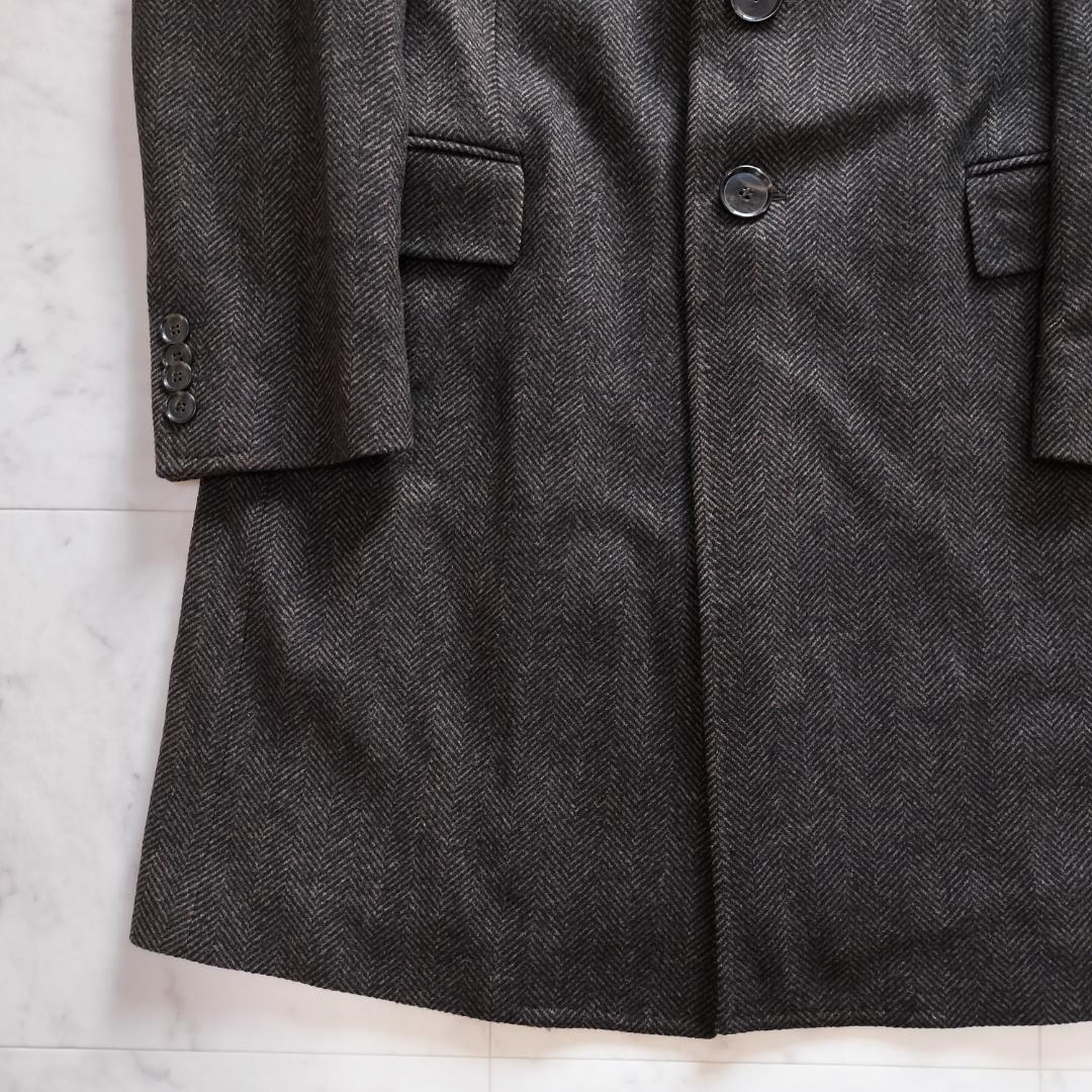ドルチェアンドガッバーナ ウールヘリンボーンチェスターコート 52XL ブラウン