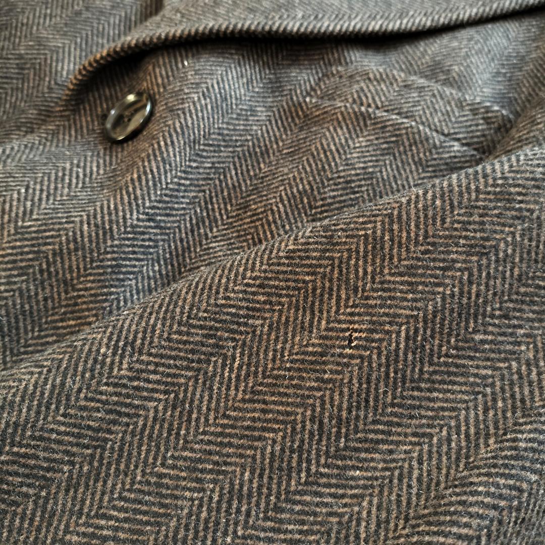 ドルチェアンドガッバーナ ウールヘリンボーンチェスターコート 52XL ブラウン