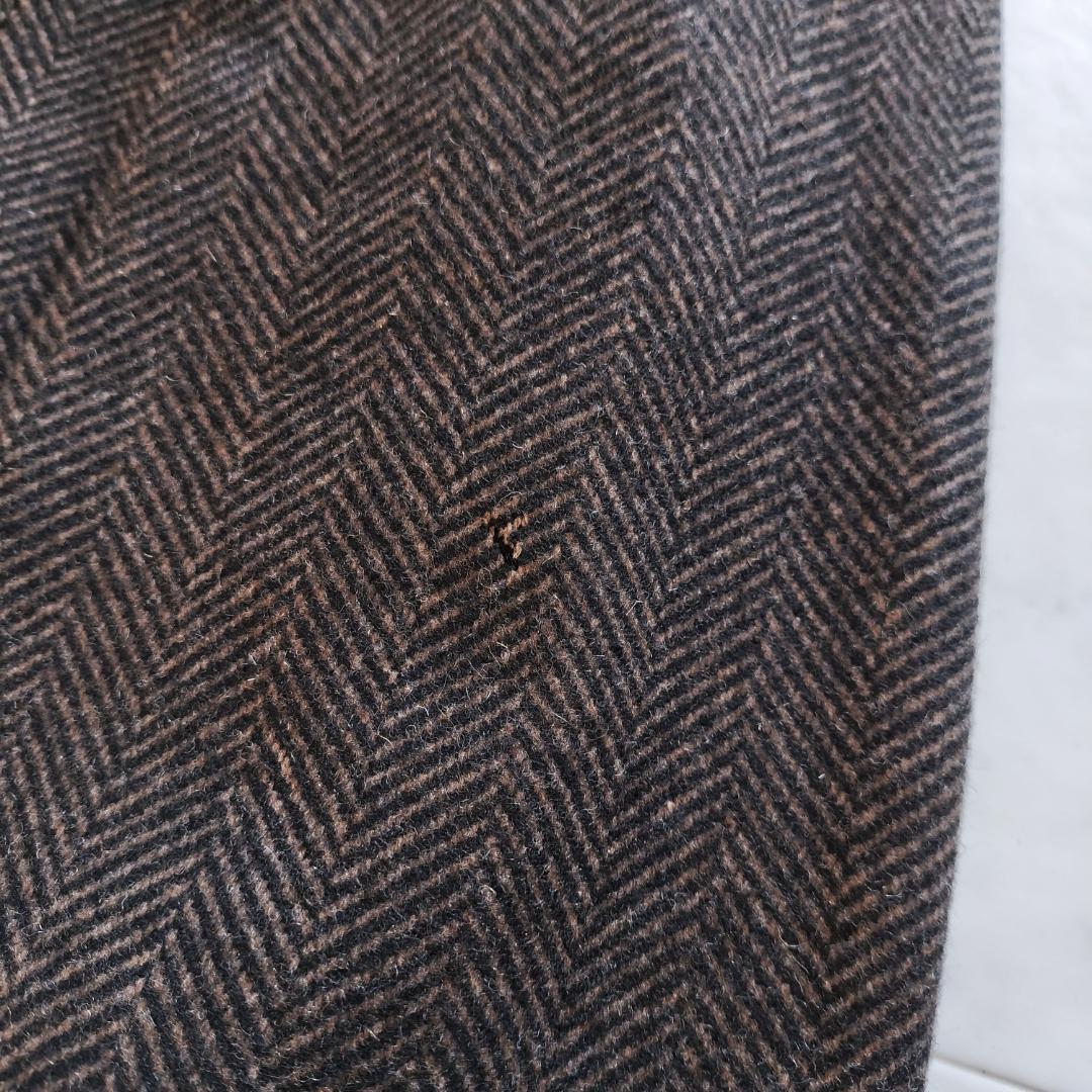 ドルチェアンドガッバーナ ウールヘリンボーンチェスターコート 52XL ブラウン