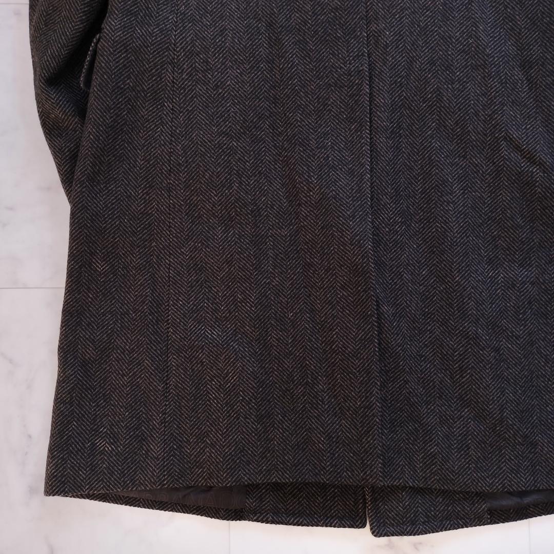ドルチェアンドガッバーナ ウールヘリンボーンチェスターコート 52XL ブラウン