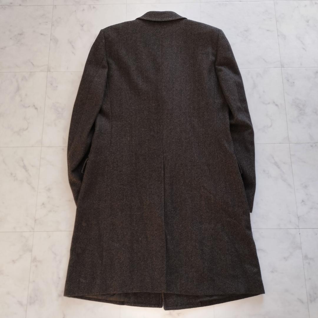 ドルチェアンドガッバーナ ウールヘリンボーンチェスターコート 52XL ブラウン