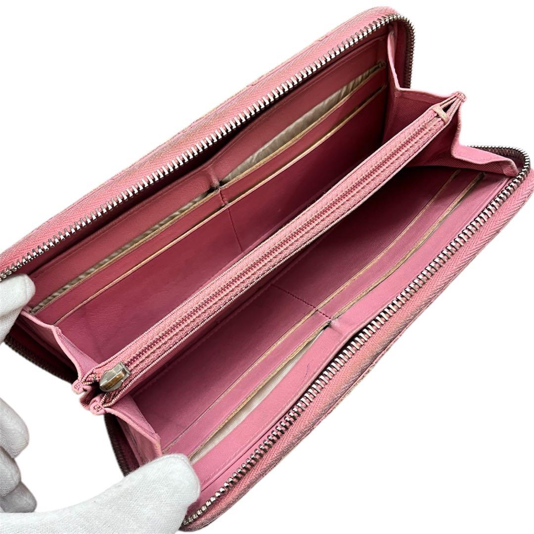 CHANEL シャネル マトラッセ ラムスキン 長財布 財布 ピンク ココマーク