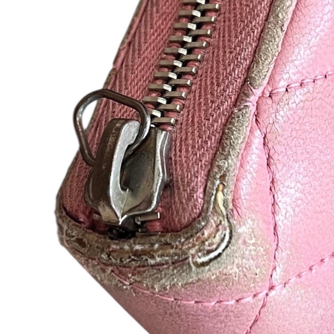 CHANEL シャネル マトラッセ ラムスキン 長財布 財布 ピンク ココマーク