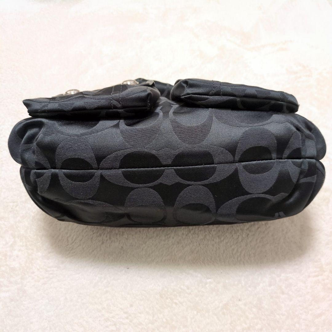 コーチ ポピー シグネチャー 2way ショルダーバッグ 黒 COACH