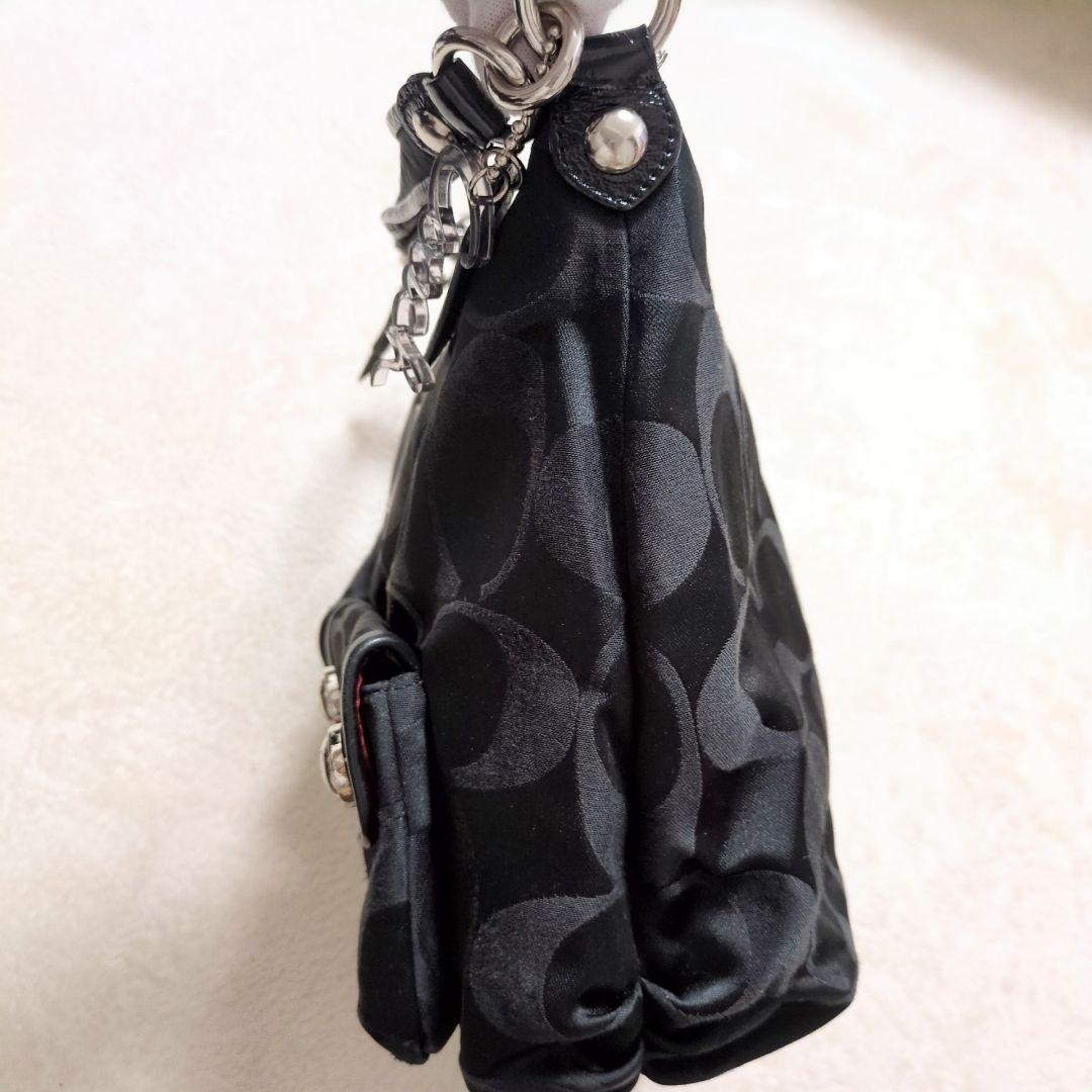 コーチ ポピー シグネチャー 2way ショルダーバッグ 黒 COACH