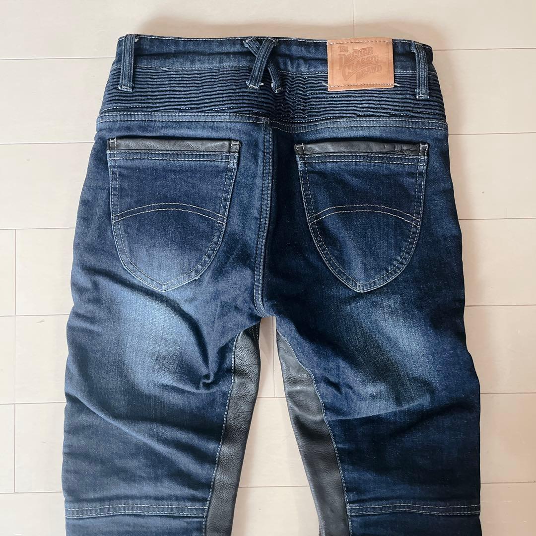 美品　デグナー レディース Mサイズ 冬用 バイク デニム 牛革 膝パッド
