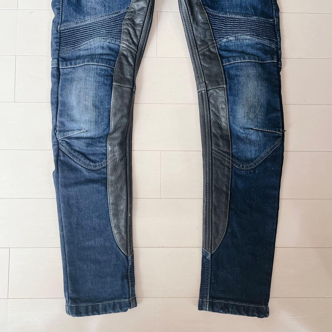 美品　デグナー レディース Mサイズ 冬用 バイク デニム 牛革 膝パッド