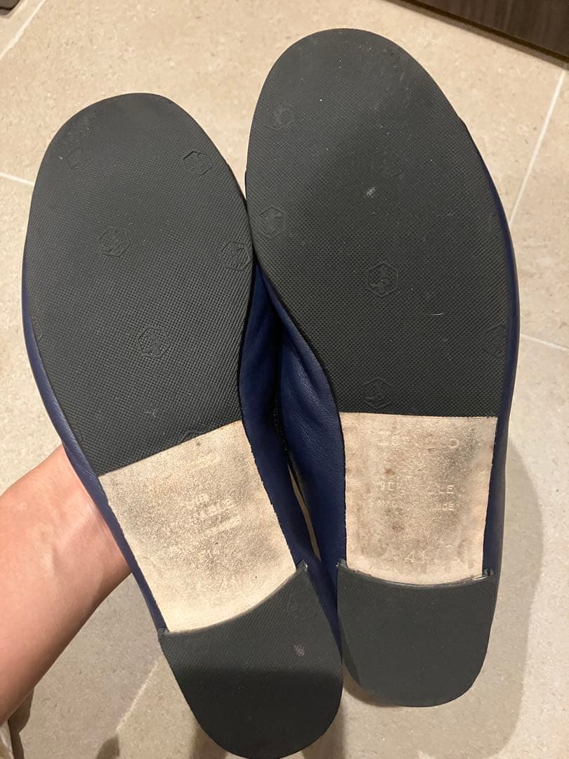 Repetto floraネイビー ブラック フラットシューズ 41