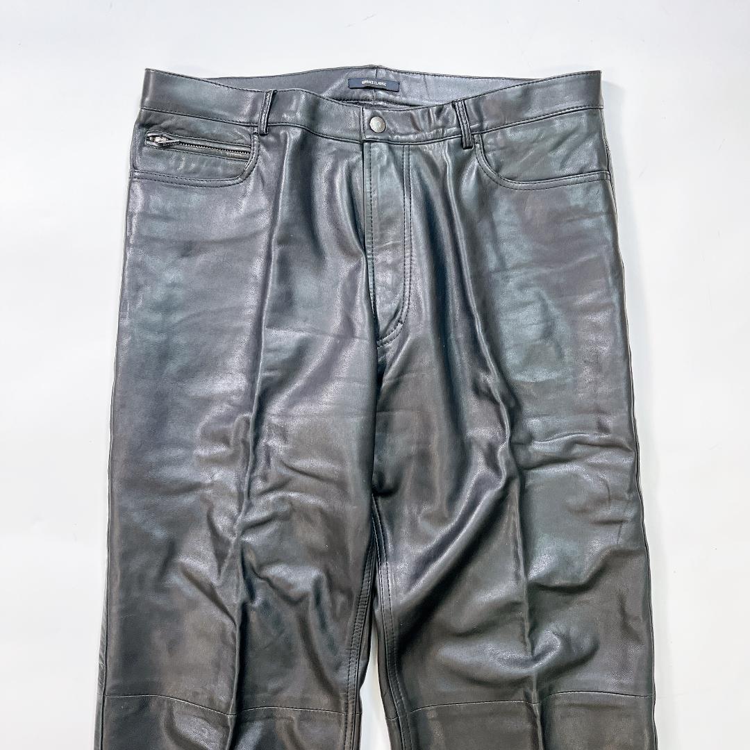 VERSACE CLASSIC ラム レザーパンツ ブラック 52 L 本革