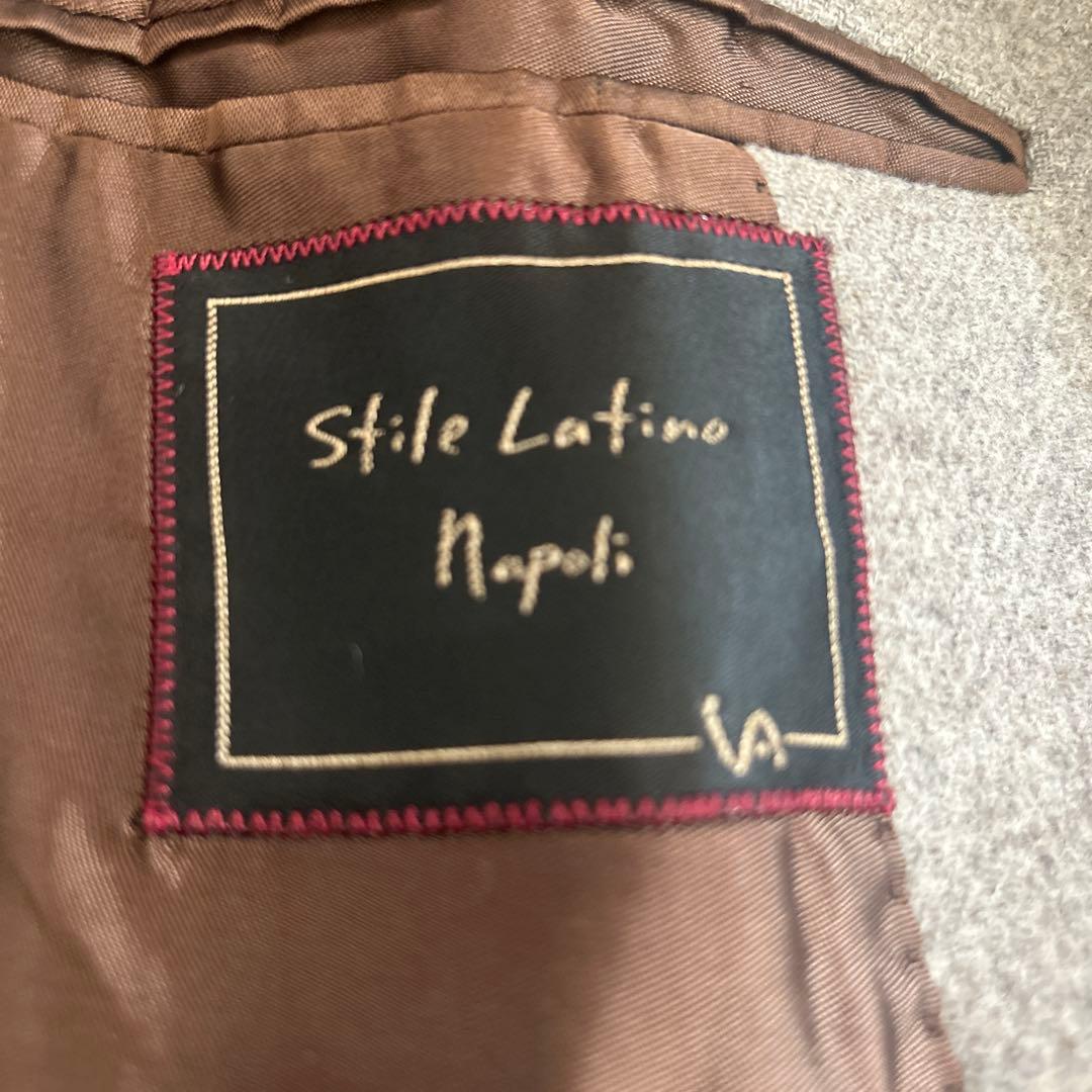 Stile Latino Napoli ダブルブレスト チェスターコート グレー