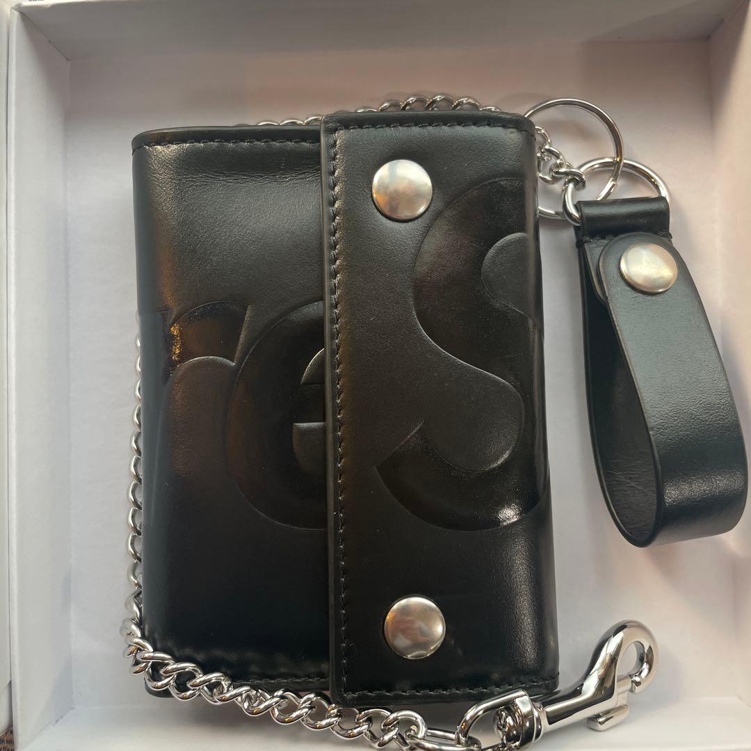 Supreme ブラック レザー ウォレットチェーン