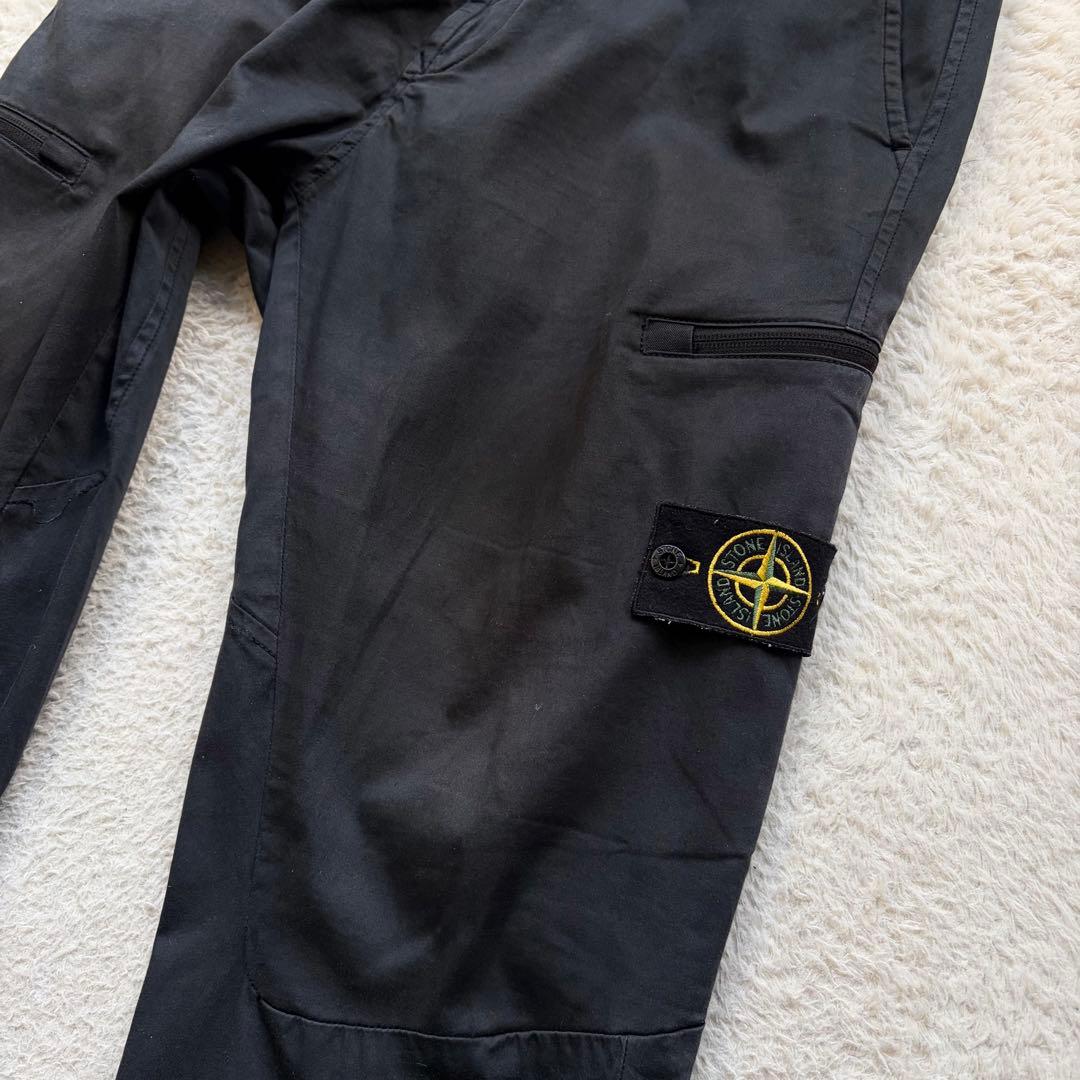【希少品】ストーンアイランド カーゴパンツ ワッペン ウール混 ブラック W32