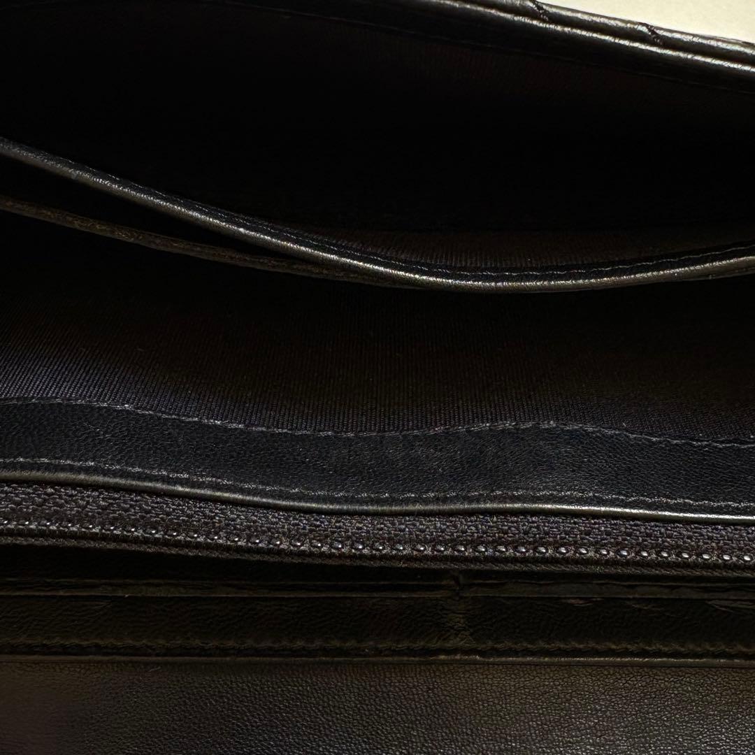 CHANEL シャネル レザー Ｖステッチ ⻑財布 ブラック ソーブラック