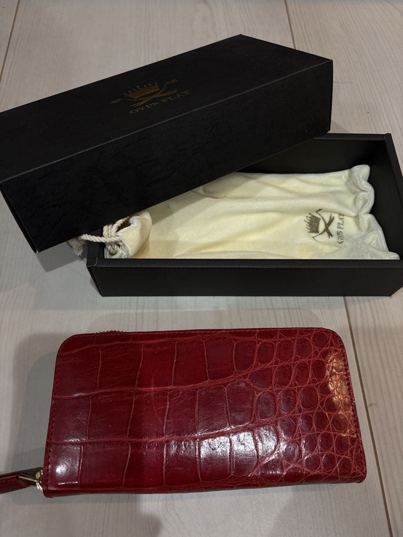 GYPS FLAT クロコダイル長財布 レッド