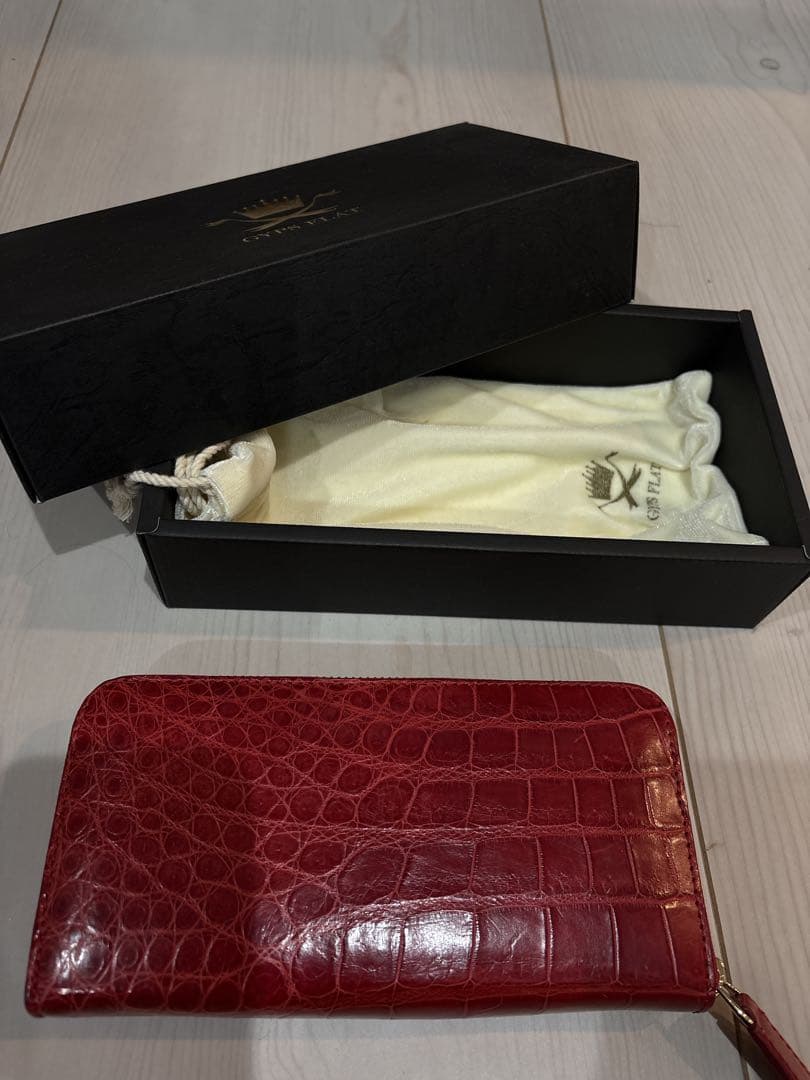 GYPS FLAT クロコダイル長財布 レッド