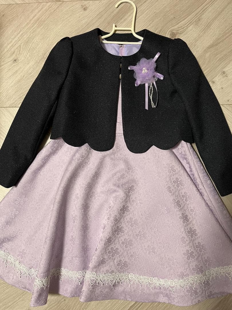 入学式 卒園式 女の子 ボレロワンピース 黒と紫
