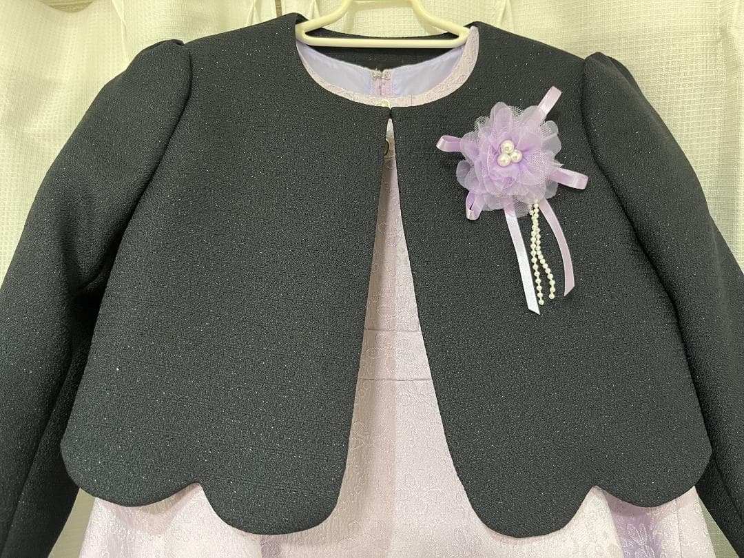 入学式 卒園式 女の子 ボレロワンピース 黒と紫