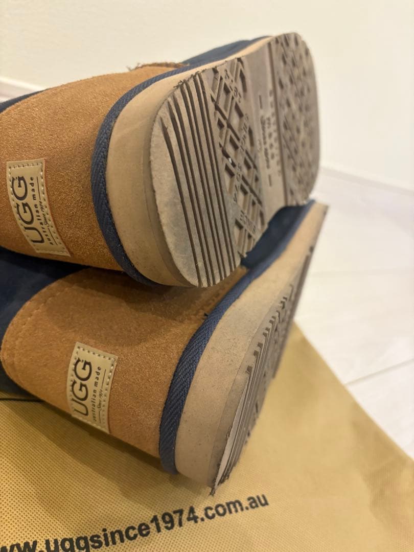 UGG 28.0 ムートンブーツ ネイビー 収納袋付き