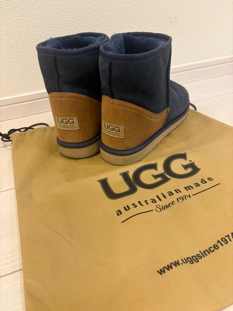 UGG 28.0 ムートンブーツ ネイビー 収納袋付き