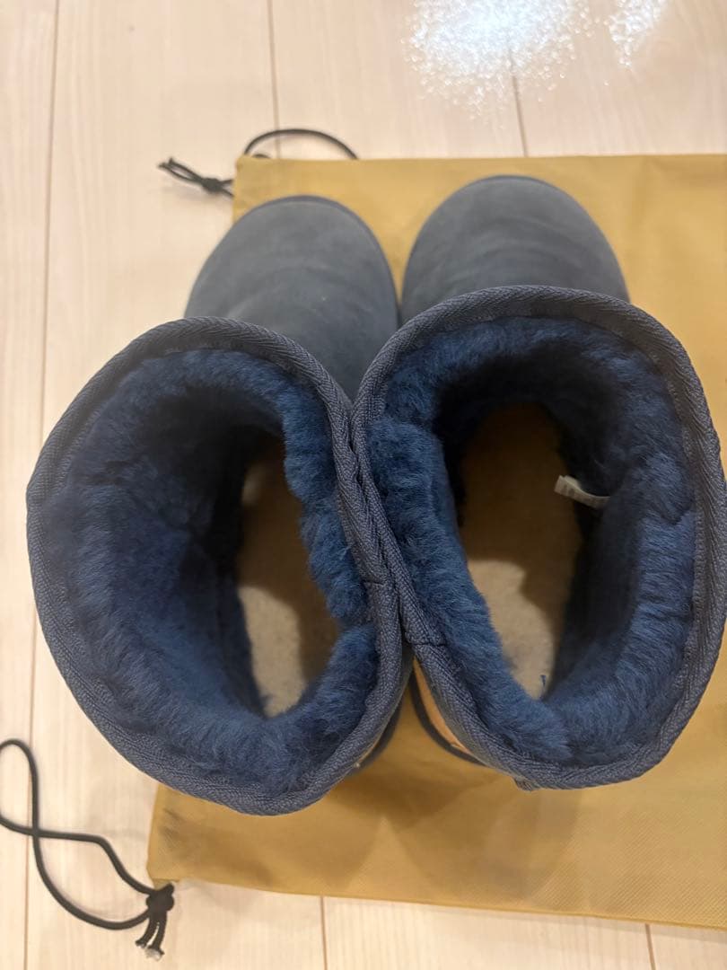 UGG 28.0 ムートンブーツ ネイビー 収納袋付き
