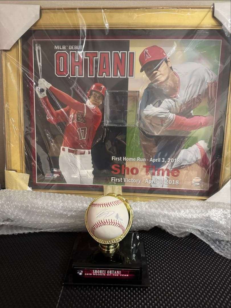 【希少】大谷翔平 直筆サインボール MLBデビュー額縁セット MLBホログラム