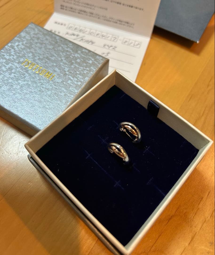 ツツミ　10K フープピアス　K10ホワイトゴールドピンクゴールドピアス