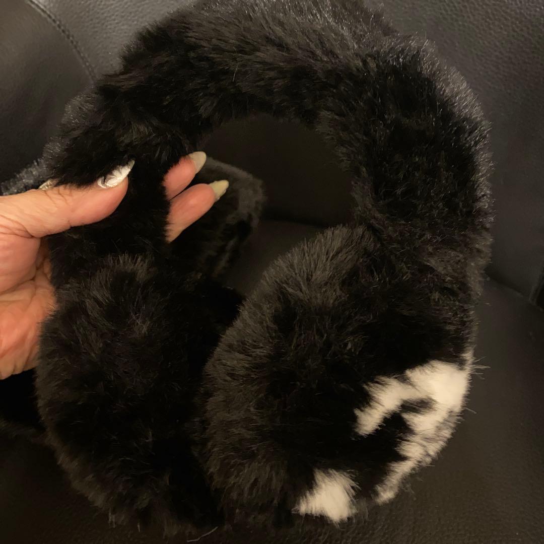 CHANELもふもふマフラー イヤーマフ 可愛いお揃い ブラック ノベルティ