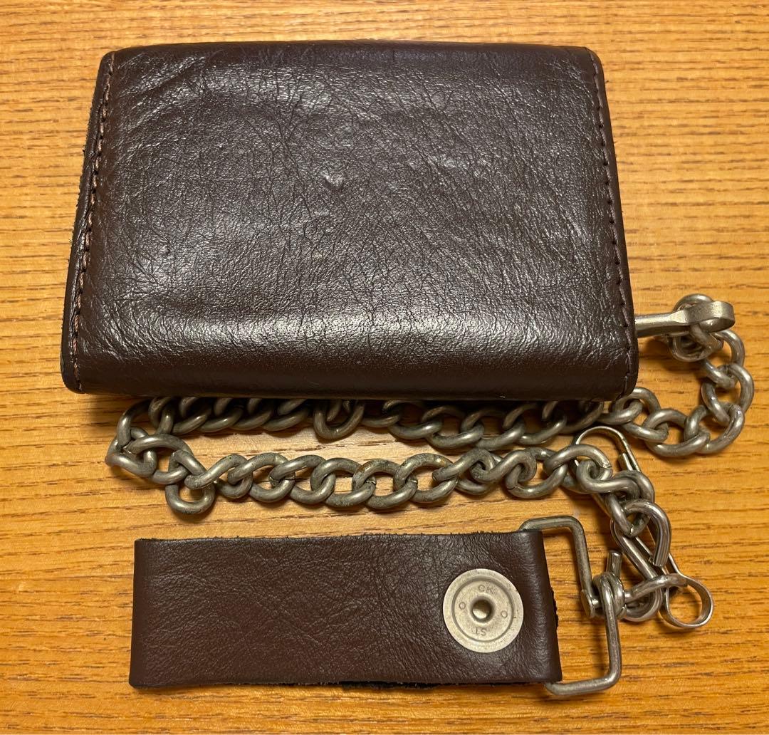 90s オールド ステューシー USA製 チェーンウォレット カードケース 本革
