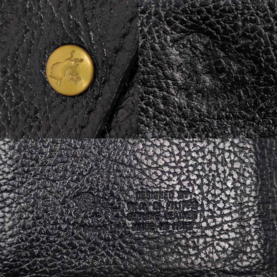 イルビゾンテ トリフォルド 三つ折り 財布 コンパクト ブラック シボ