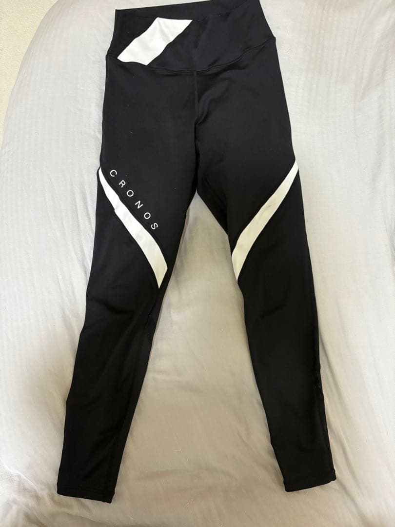 CRONOS ブラックレギンス ホワイトアクセント