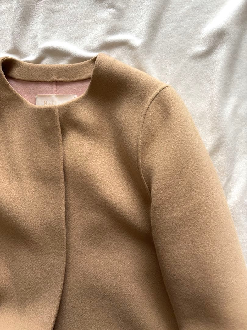 美品☆ボールジィ　トゥモローランド　カシミヤ混　ノーカラーコート ロングコート