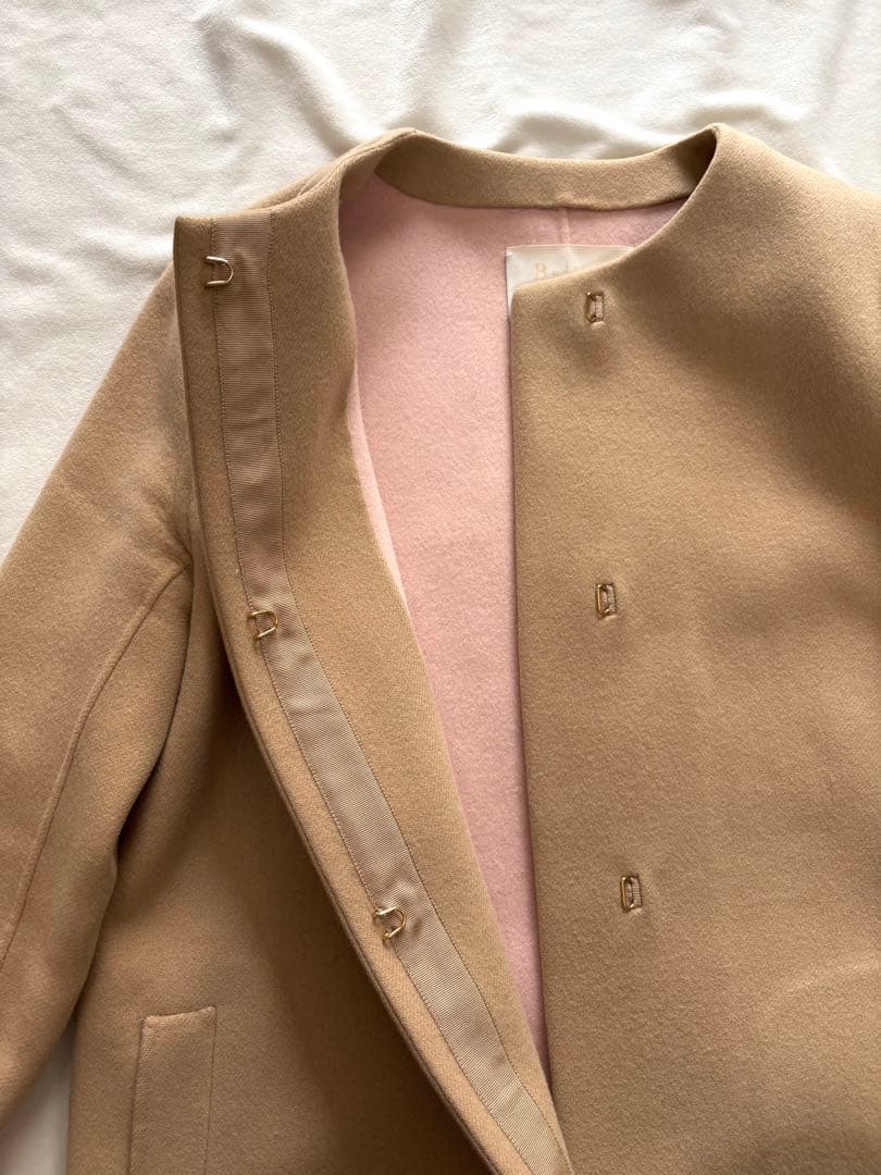 美品☆ボールジィ　トゥモローランド　カシミヤ混　ノーカラーコート ロングコート