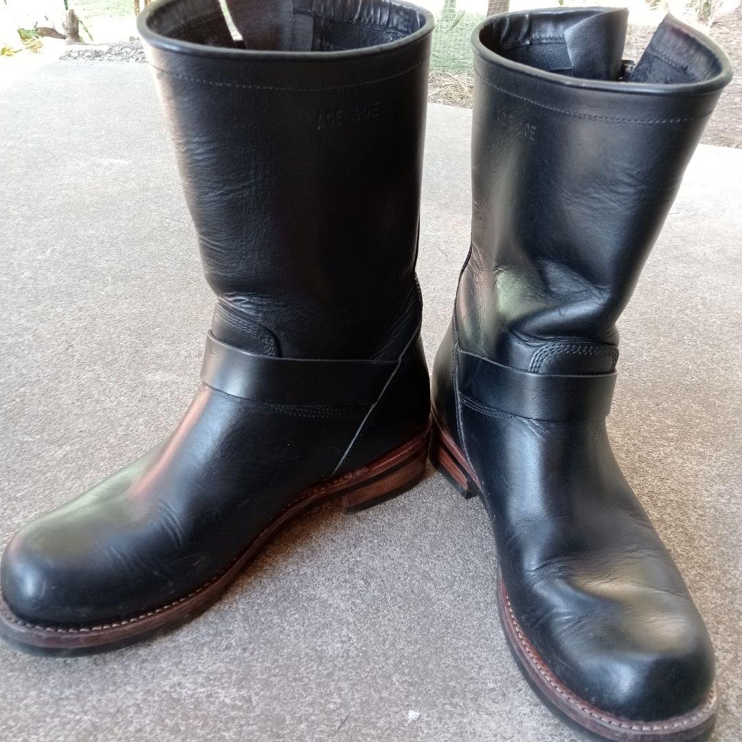 ace boots エースブーツ ブラックレザーエンジニアブーツ