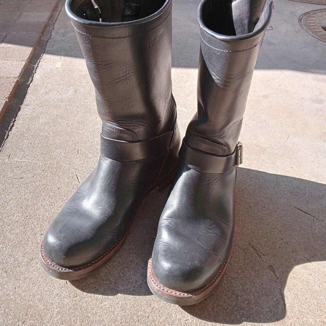 ace boots エースブーツ ブラックレザーエンジニアブーツ