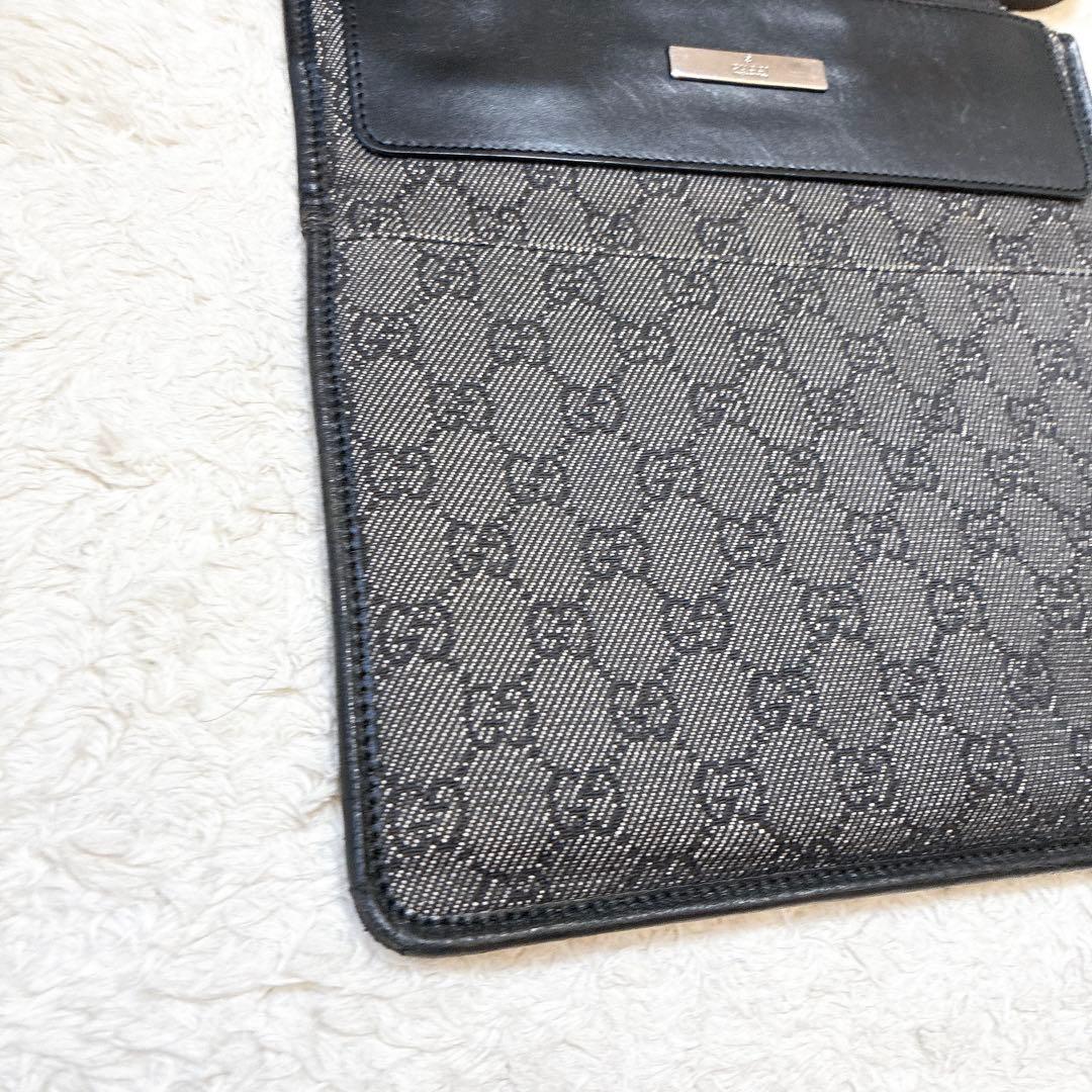 グッチ　サコッシュ　ショルダーバッグ　ナイロン　レザー　黒