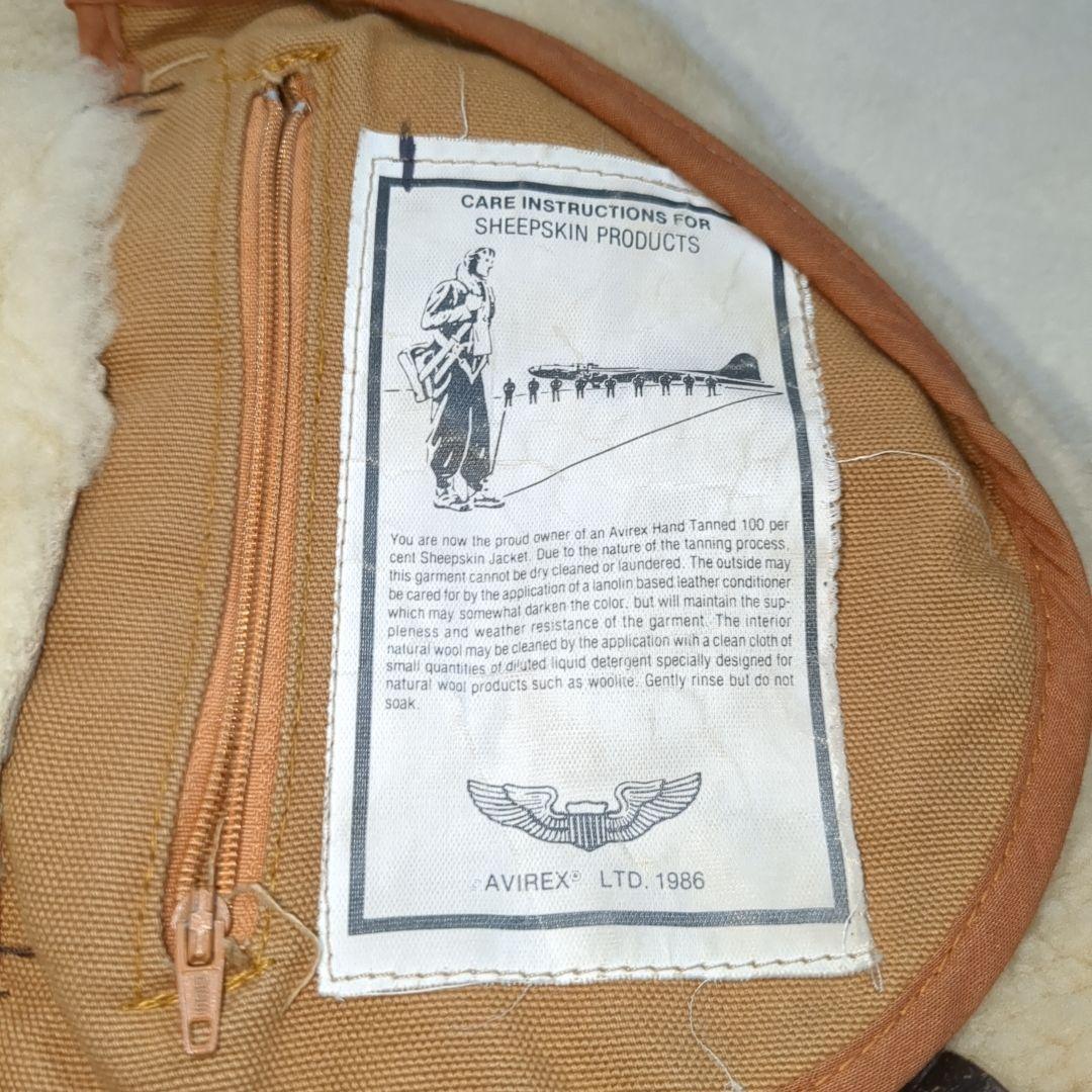 AVIREX フライトジャケット B-3 ムートン 希少 42サイズ ブラウン
