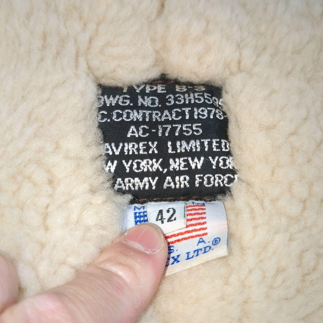 AVIREX フライトジャケット B-3 ムートン 希少 42サイズ ブラウン