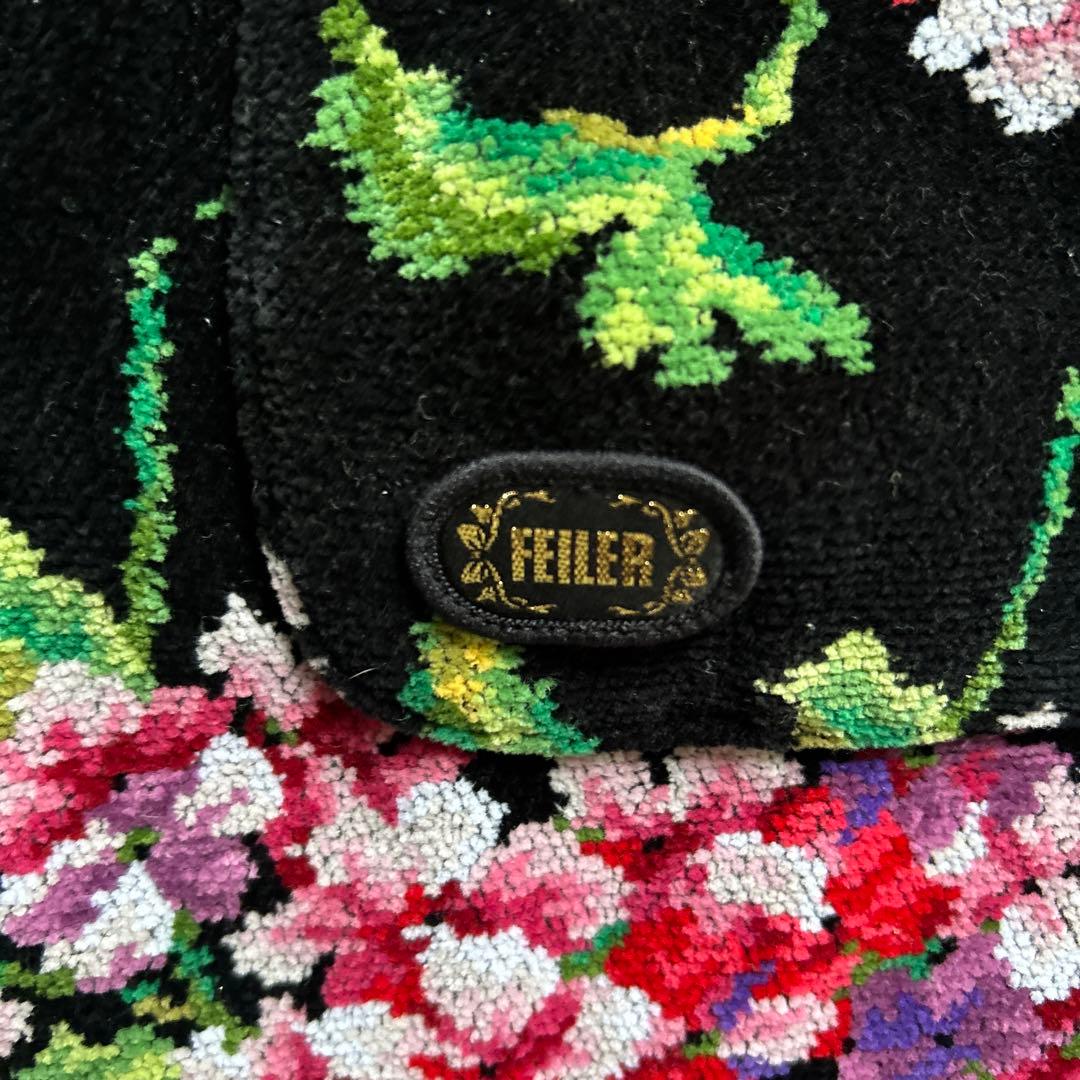 FEILER 花柄エプロン 黒