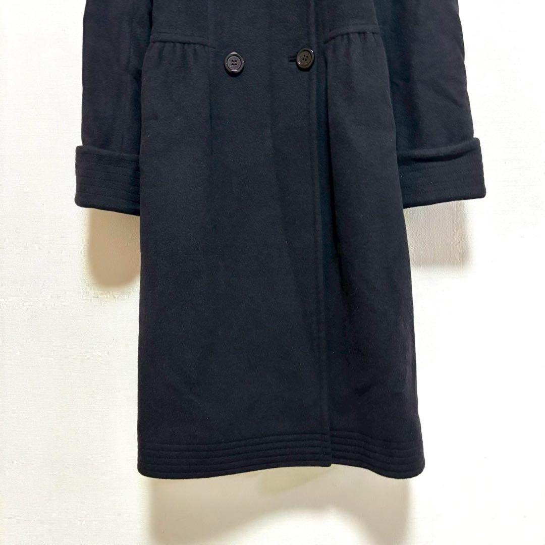 EPOCA ロングコート 黒 ブラック 40 アウター フレア 厚手 防寒