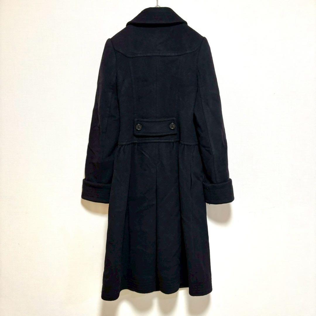 EPOCA ロングコート 黒 ブラック 40 アウター フレア 厚手 防寒