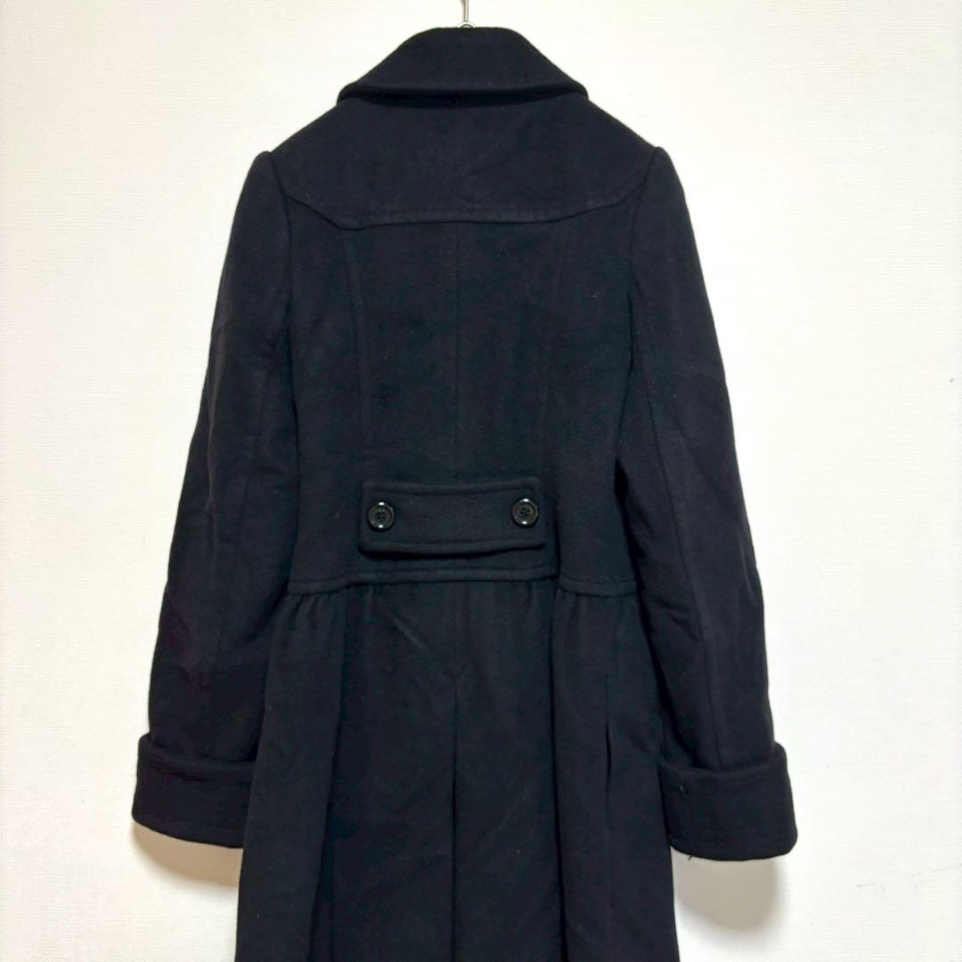 EPOCA ロングコート 黒 ブラック 40 アウター フレア 厚手 防寒